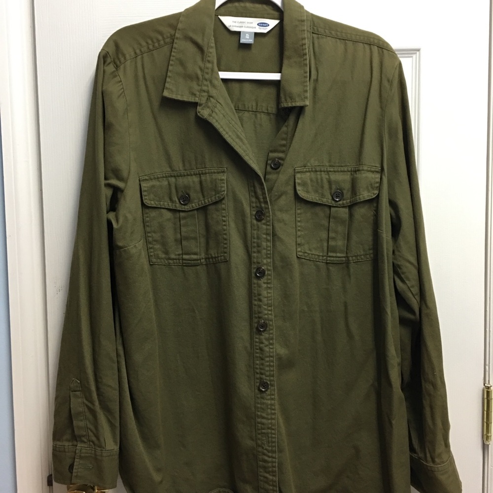 Old Navy olive green button down